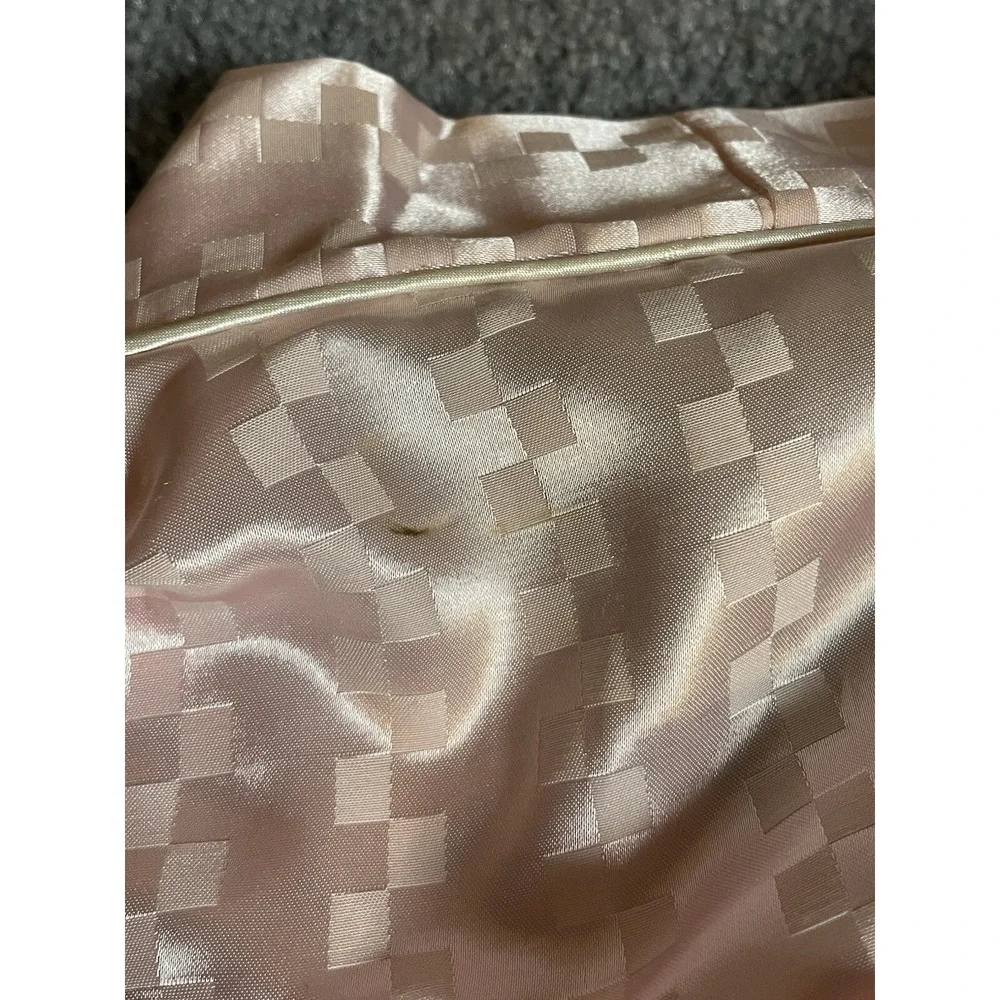Vtg Lord & Taylor Kimono Long Robe Women's Intimate Sz M Pink Satin Check Pocket